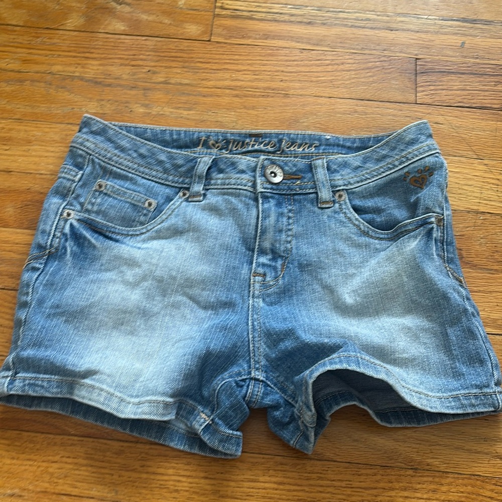 Justice Simply Low Denim Light Wash Shorts